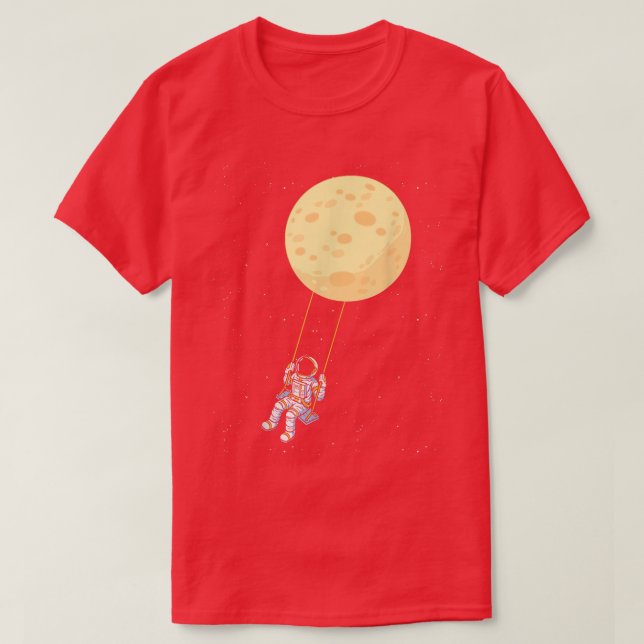 Astronaut swing måne space children astronauter t shirt (Design framsida)