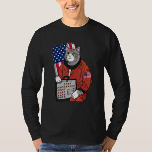 Astronaut Synthesizer Cat Music Producer Synth USA T Shirt