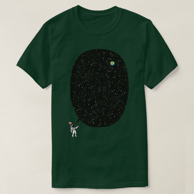 Astronaut talar om Tob:s oändliga Cosmos T Shirt (Design framsida)