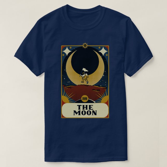 Astronaut Tarot Måne av Tobe Fonseca T Shirt (Design framsida)