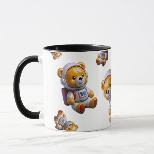 Astronaut Teddy Svart Mugg (Vänster)