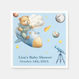 Astronaut Teddybjörn Baby Shower Pappersservett
