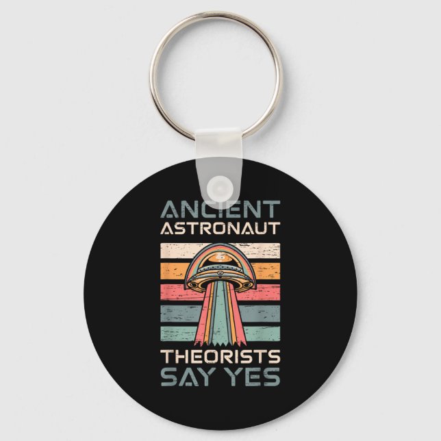 Astronaut-teorister säger ja till Ufo Retro Nyckelring (Framsida)