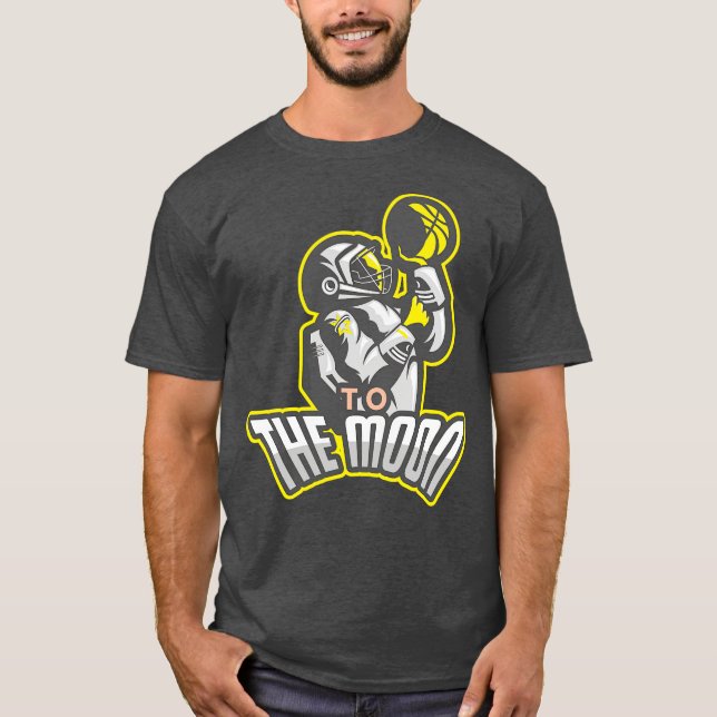 Astronaut till Måne basketboll T Shirt (Framsida)