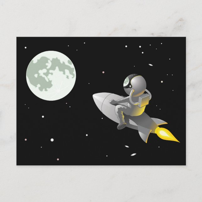 Astronaut till Måne Vykort (Framsida)
