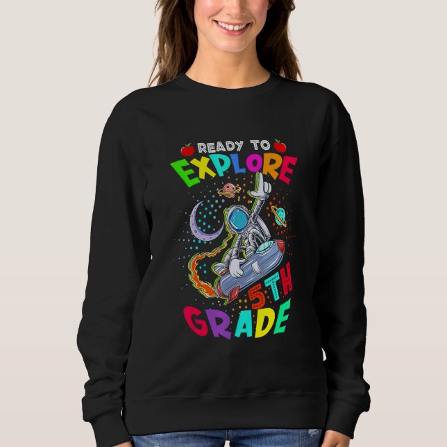 Astronaut Tillbaka Till Skolan  Redo Att Utforska  T Shirt (Framsida)
