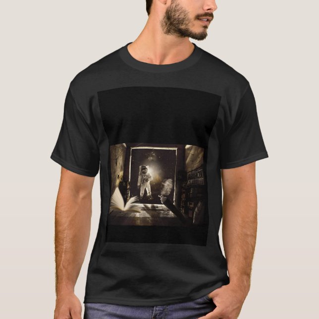 Astronaut Tittar i fönster T Shirt (Framsida)