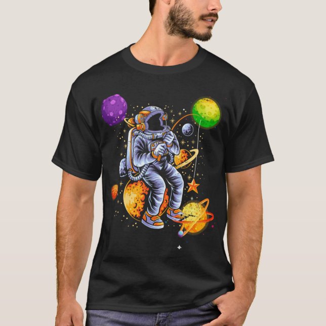 Astronaut Tröja, Yttre Rymden Tröja, Planet T Shirt (Framsida)