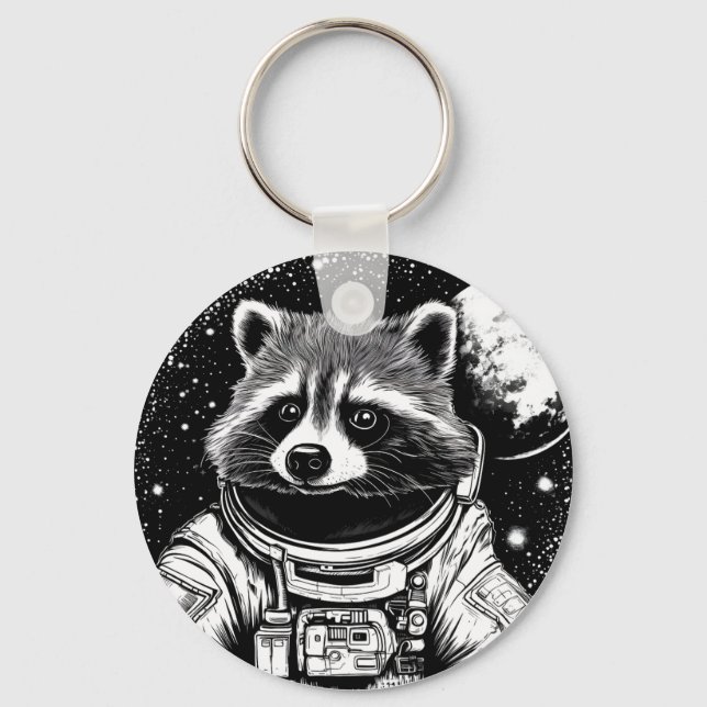 Astronaut tvättbjörn nyckelring (Framsida)