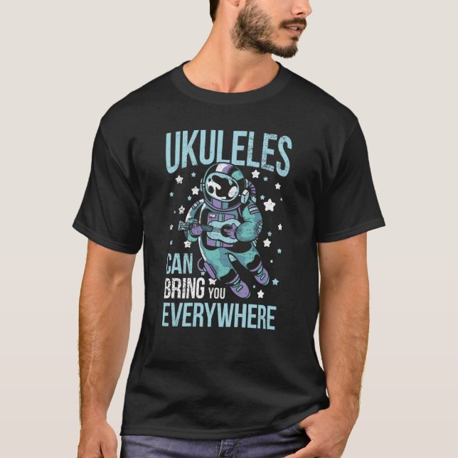 Astronaut Ukulele I Ukulele Tutor I Space Ukulele  T Shirt (Framsida)