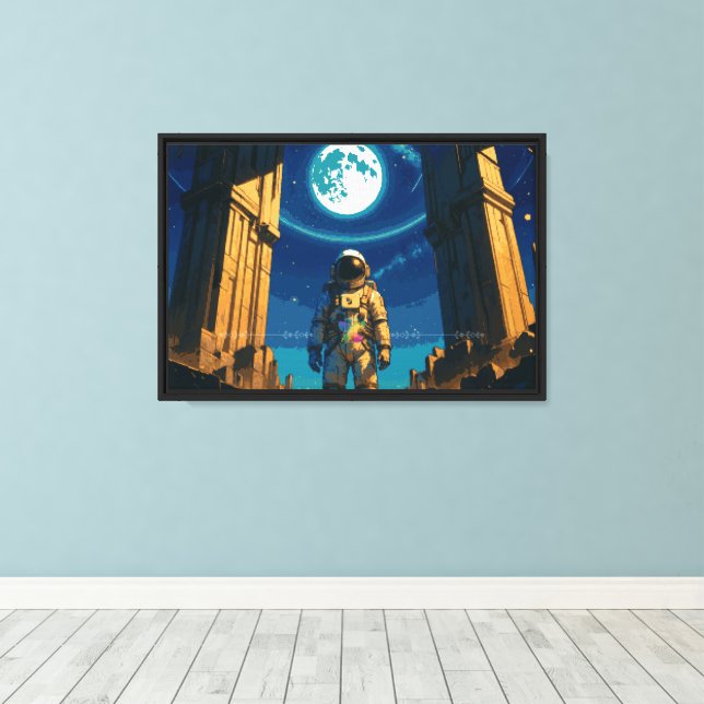 Astronaut under den himmelska porten canvastryck (Insitu (trägolv))