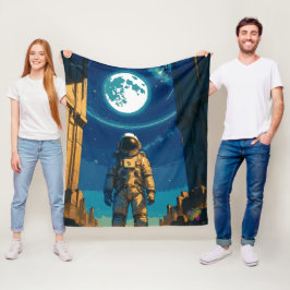 Astronaut under den himmelska porten fleecefilt