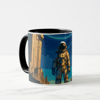 Astronaut under den himmelska porten mugg