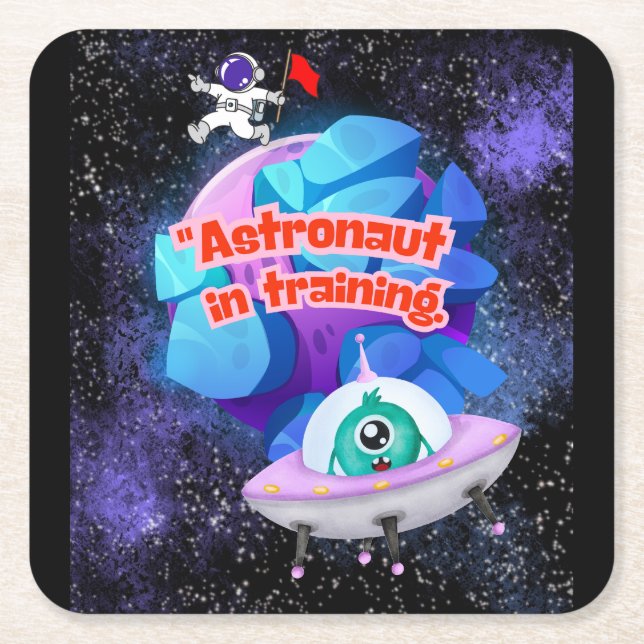 astronaut under utbildning underlägg papper kvadrat (Framsidan)