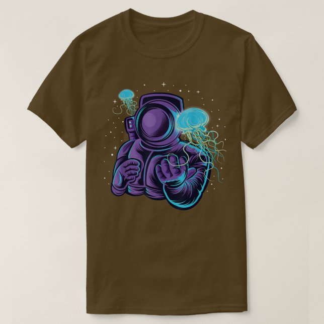 Astronaut under Vatten Cosmonauts rymd Måne T Shirt (Design framsida)