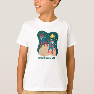 Astronaut-unge på födelsedagsfesten måne t-shirt