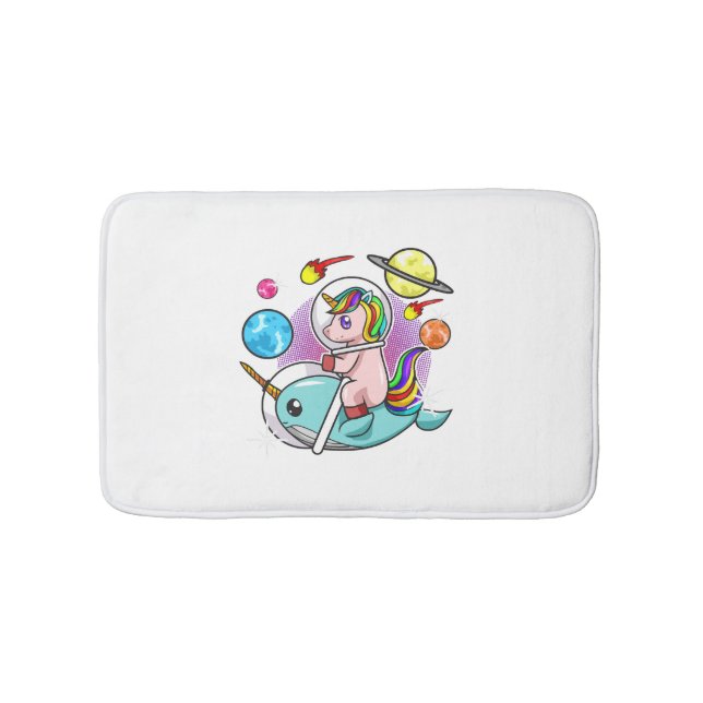 Astronaut Unicorn Riding Narwhal Space Universe Badrumsmatta (Framsidan)