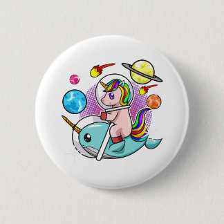 Astronaut Unicorn Riding Narwhal Space Universe Knapp
