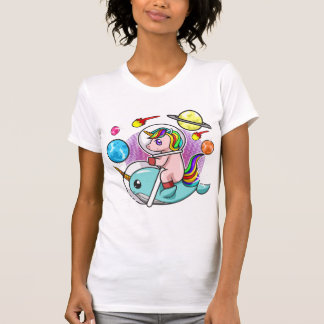 Astronaut Unicorn Riding Narwhal Space Universe T Shirt