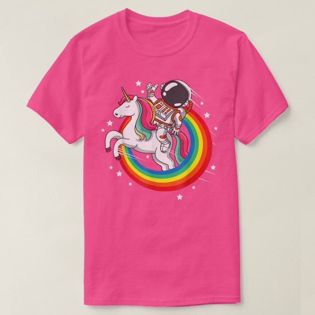 Astronaut Unicorn Space Galay Magic Rainbow T Shirt (Design framsida)