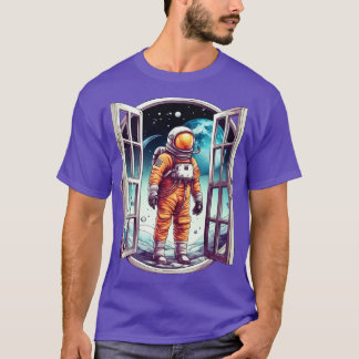 Astronaut utanför Galaxy-fönstret T Shirt