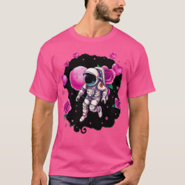 Astronaut Valentine Rose T Shirt