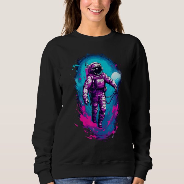 Astronaut Vaporwave Aesthetic Retro Glitch Spacema T Shirt (Framsida)