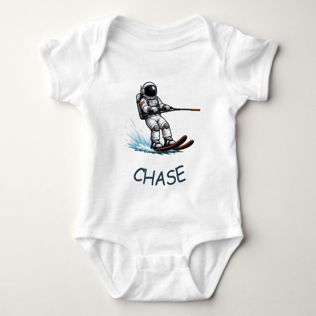 Astronaut Vattenskidor T Shirt (Framsida)