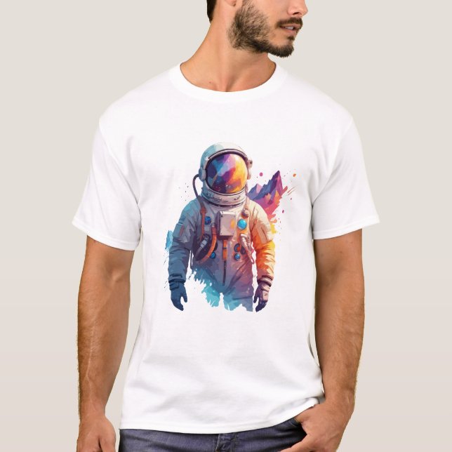 Astronaut Vector Art Space Discovery T Shirt (Framsida)