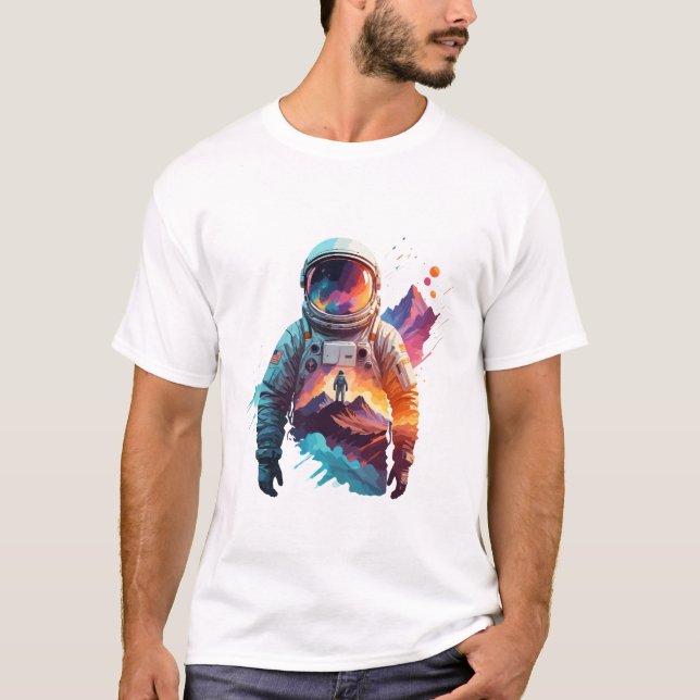 Astronaut Vector Art Space Discovery T Shirt (Framsida)