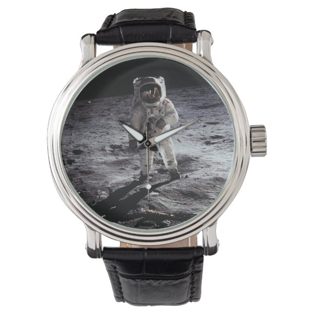 Astronaut vid Måne Armbandsur (Framsida)