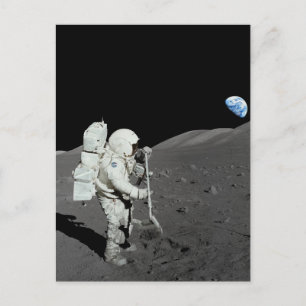 Astronaut vid Måne Vykort