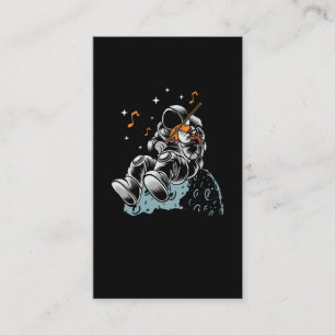 Astronaut Violin Player String Instrument Musician Visitkort