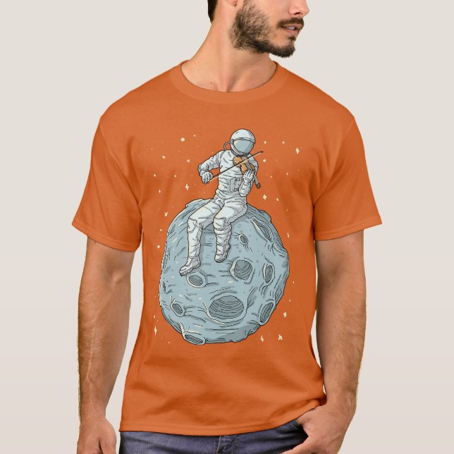 Astronaut Violin Player Violinist Viola Classical  T Shirt (Framsida)