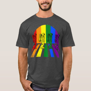 Astronaut Walking LGBTQ Retro Space Rainbow Gay Pr T Shirt