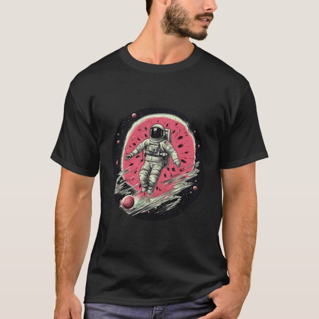Astronaut Watermelon in Space T Shirt (Framsida)