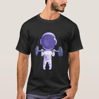 Astronaut Weightlifter Athletic Gym Funny Bodybuil T Shirt