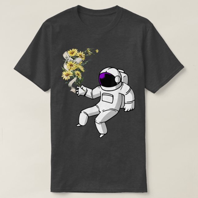 Astronaut With Flowers  T Shirt (Design framsida)