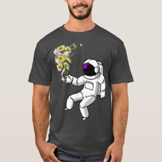 Astronaut With Flowers  T Shirt