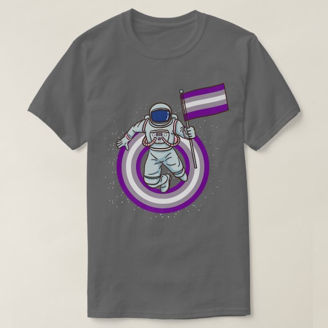 Astronaut With Grayseual Pride Flag  T Shirt (Design framsida)