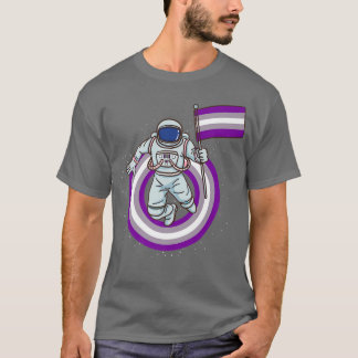 Astronaut With Grayseual Pride Flag  T Shirt