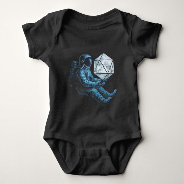 Astronaut with Moon Dice T Shirt (Framsida)