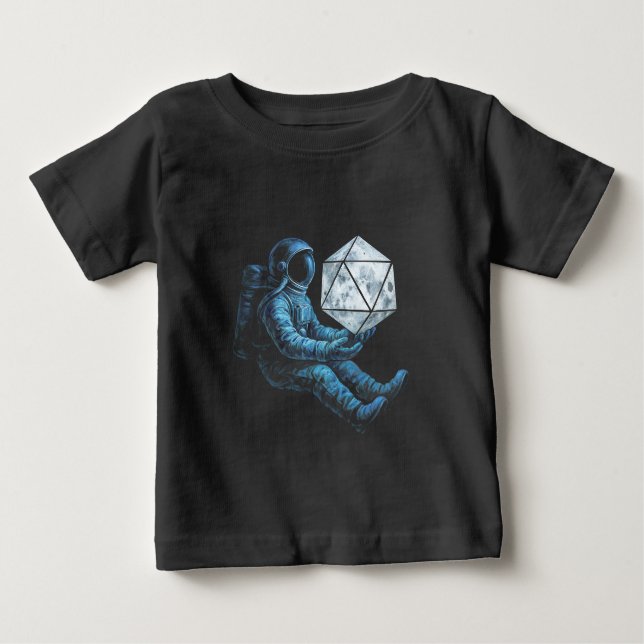 Astronaut with Moon Dice T Shirt (Framsida)
