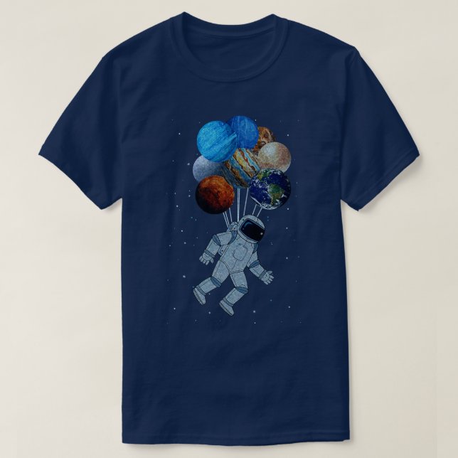 Astronaut With Solar Planet System Balloon Space A T Shirt (Design framsida)