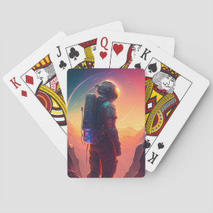 Astronaut World Discovery Painting Human Universe Casinokort