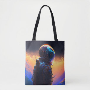 Astronaut World Discovery Painting Human Universe Tygkasse