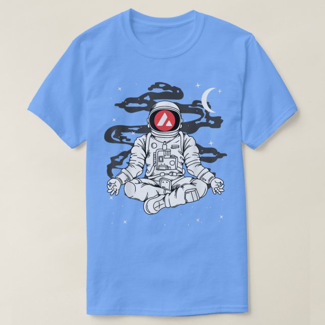 Astronaut Yoga Avalanche AVAX Coin To The Moon Cry T Shirt (Design framsida)