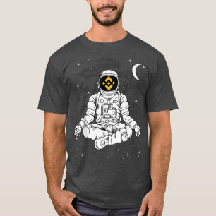 Astronaut Yoga Binance BNB-mynt till Måne krypto T Shirt