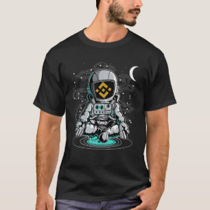 Astronaut Yoga Binance BNB till Måne Crypto Toke T Shirt