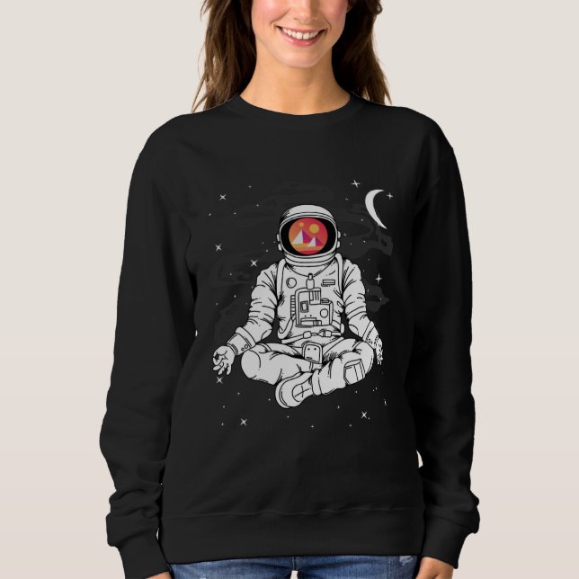 Astronaut Yoga Decentraland MANA Coin To The Moon  T Shirt (Framsida)